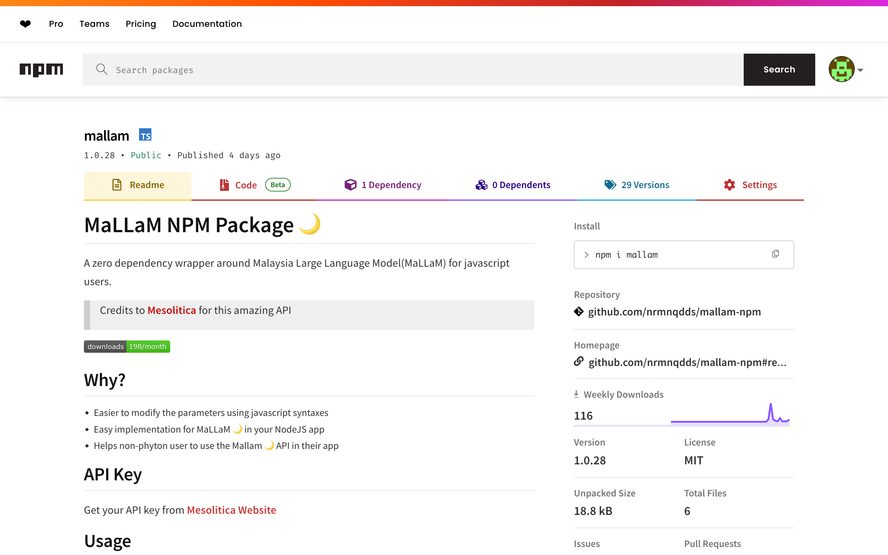 Project Mallam NPM